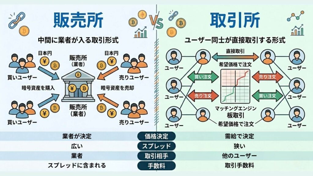販売所、取引所のイメージ図